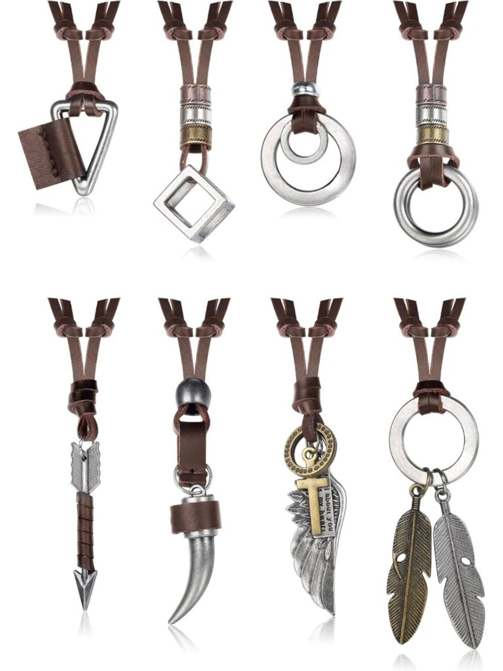 Stylish Leather Cord Necklace for Men & Women - Brown & Black Unisex Jewelry